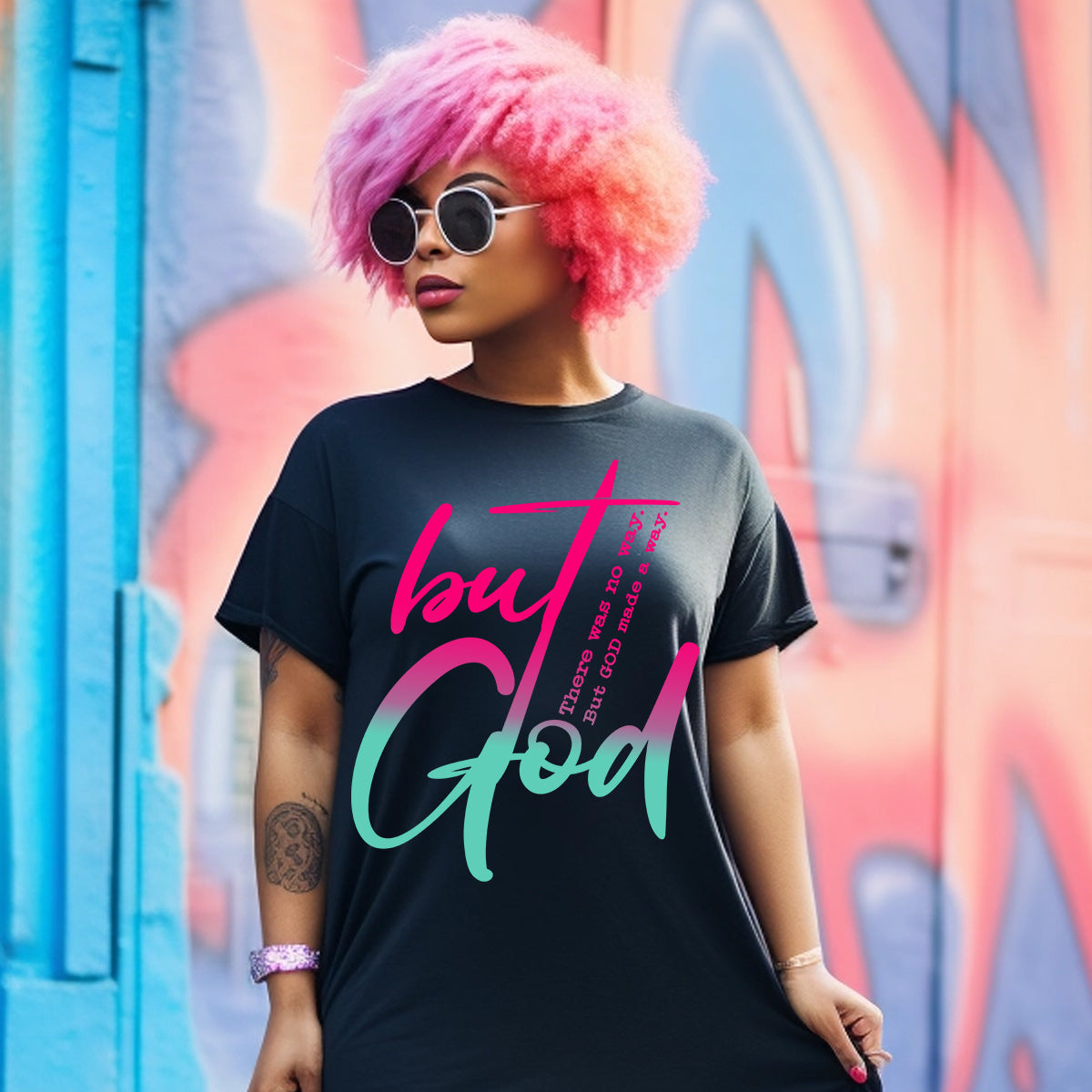 But God Ombre Tee Shirt Dress