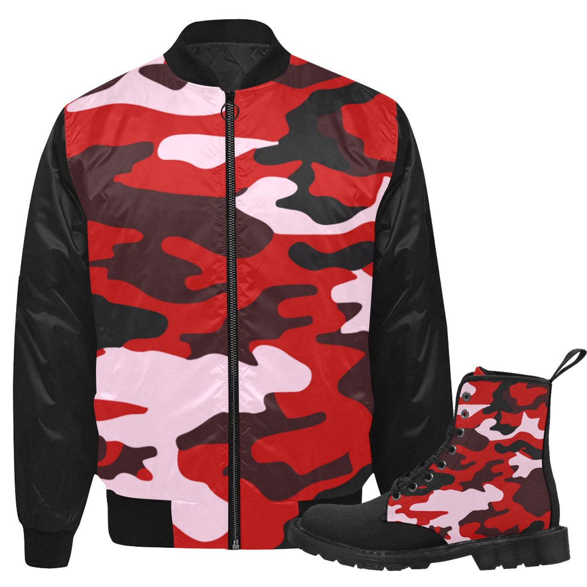 Red and black hot sale camo jacket