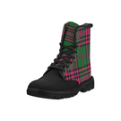 Pink Green Combat Boots - black