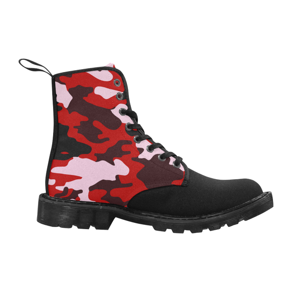 Red Camo Combat Boots
