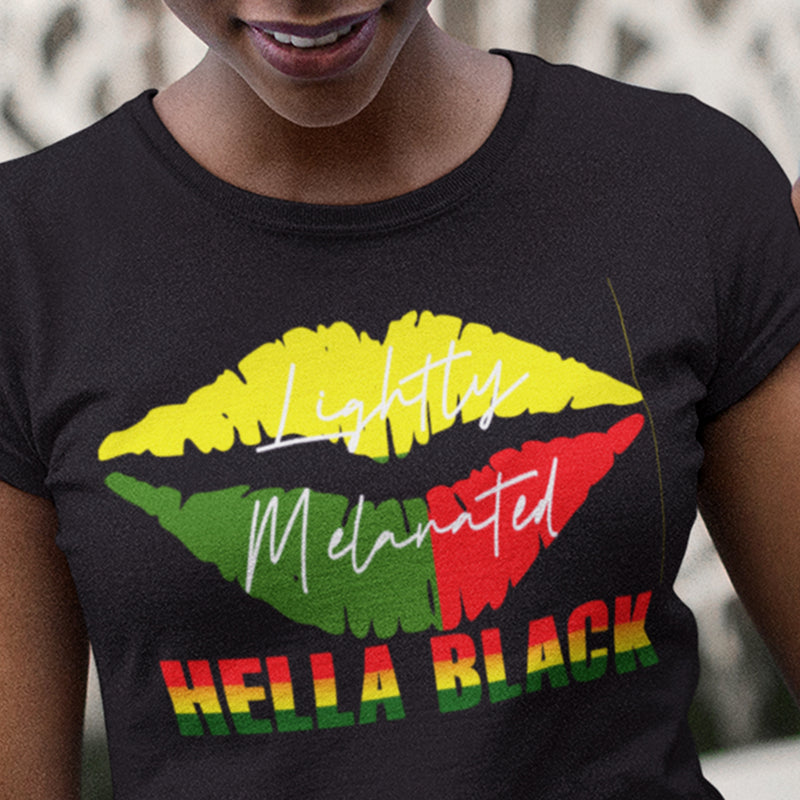 Lightly Melanated & Hella Black TShirt - black